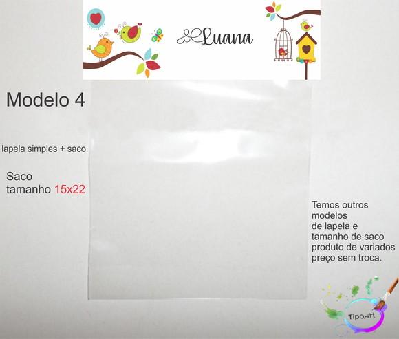 Lapela(simples) e Saco 15x22-jardim Encantado