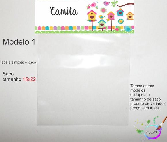 Lapela(simples) e Saco 15x22-jardim Encantado