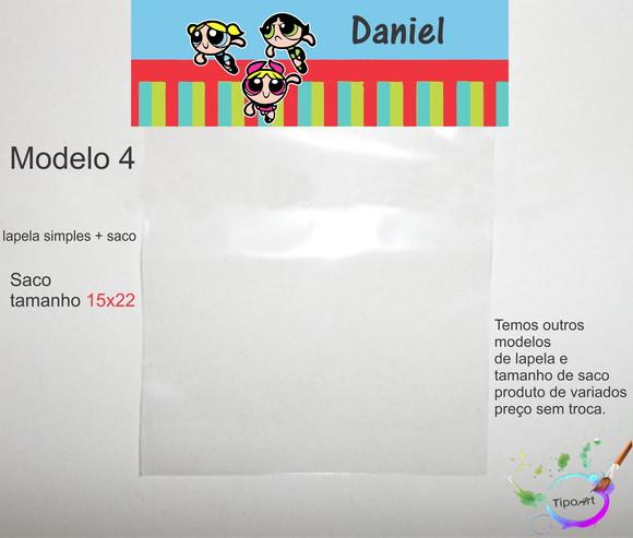 Lapela(simples) e Saco 15x22-menina Super Poderosas