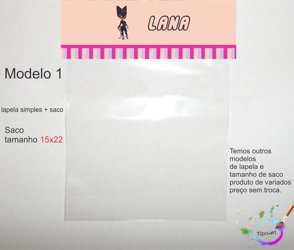 Lapela(simples) e Saco 15x22-mulher Gato