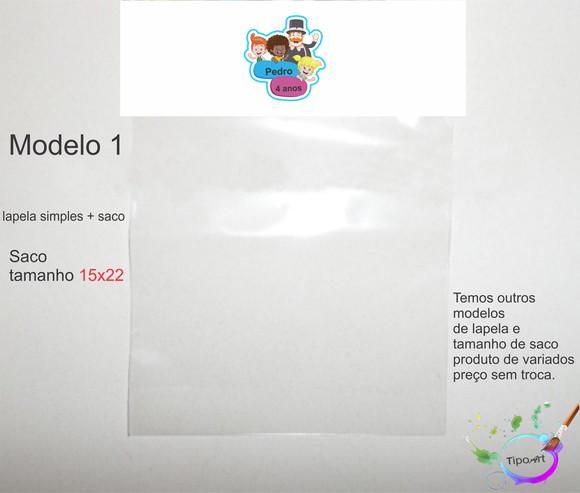 Lapela(simples) e Saco 15x22-mundo Bita