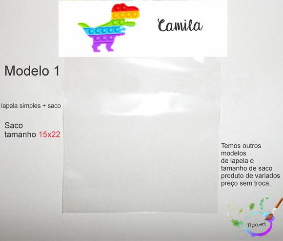 Lapela(simples) e Saco 15x22-pop Fidget