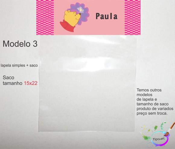 Lapela(simples) e Saco 15x22-pooh