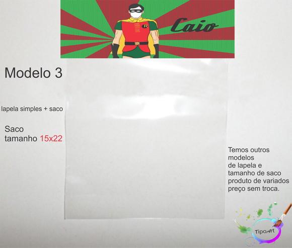 Lapela(simples) e Saco 15x22-robin