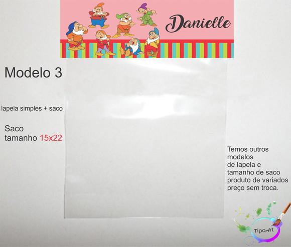 Lapela(simples) e Saco 15x22-sete Anões