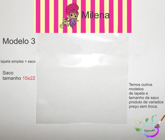 Lapela(simples) e Saco 15x22-shimmer Shine