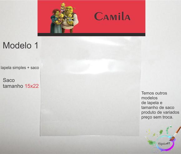 Lapela(simples) e Saco 15x22-shrek