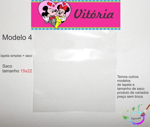 Lapela(simples) e Saco 15x22-turma do Mickey