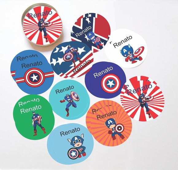 Latinha + Jogos da Memória-capitão America