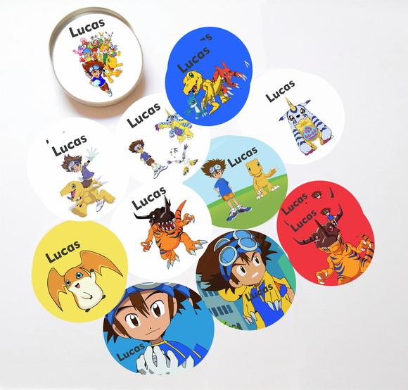 Latinha + Jogos da Memória-digimon