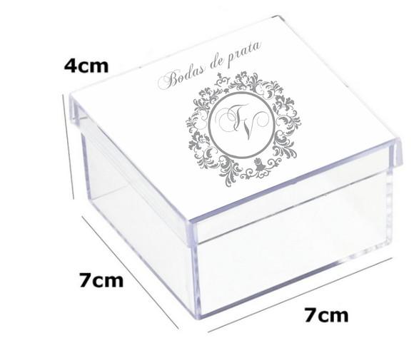 Latinha Acrilica 7x7x4-monograma 29