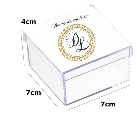 Latinha Acrilica 7x7x4-monograma 30