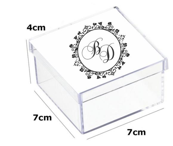 Latinha Acrilica 7x7x4-monograma 47