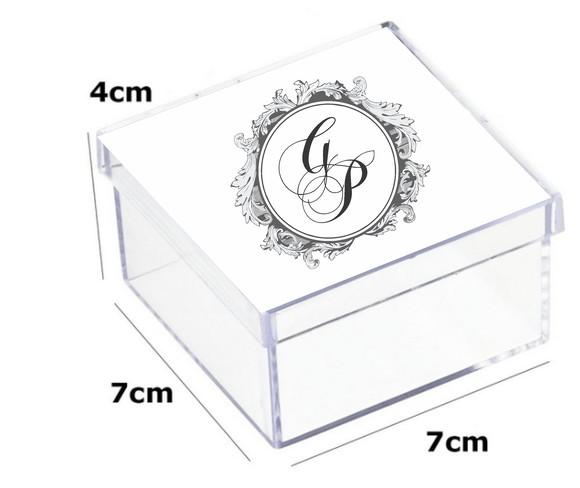 Latinha Acrilica 7x7x4-monograma 52