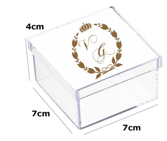 Latinha Acrilica 7x7x4-monograma 69