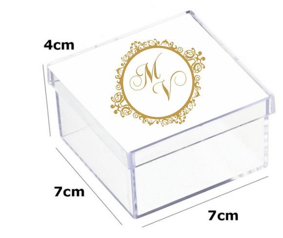 Latinha Acrilica 7x7x4-monograma 74