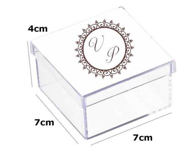 Latinha Acrilica 7x7x4-monograma 8