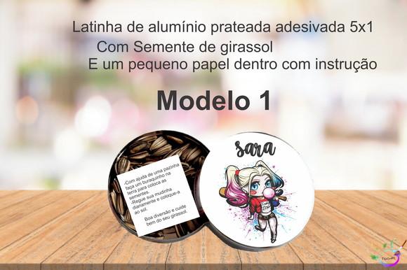 Latinha Semente Girassol-arlequina