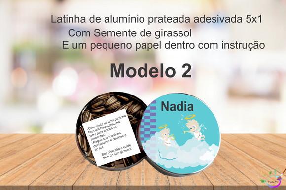 Latinha Semente Girassol-batizado