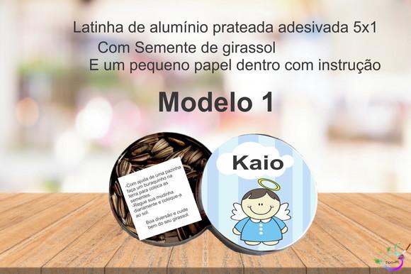 Latinha Semente Girassol-batizado