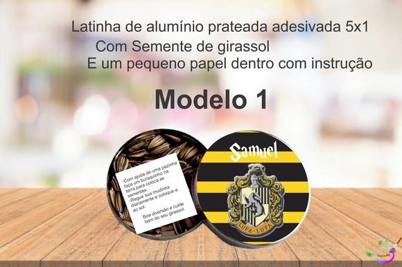 Latinha Semente Girassol-brasões Hogwarts