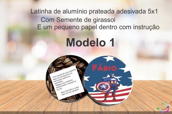 Latinha Semente Girassol-capitão America