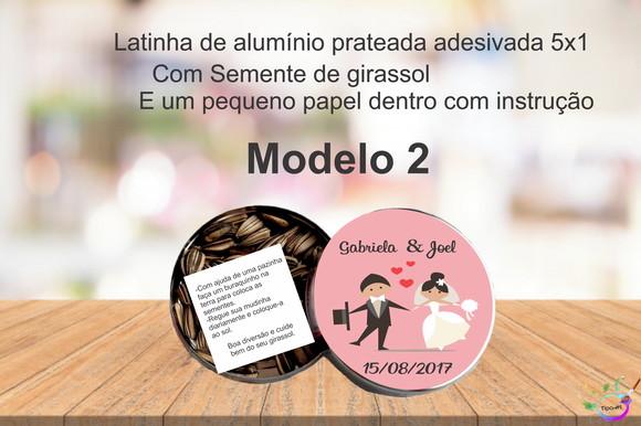 Latinha Semente Girassol-casal