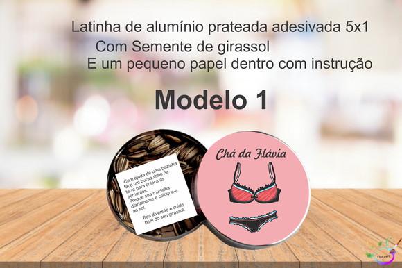 Latinha Semente Girassol-chá de Lingerie#1