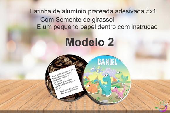Latinha Semente Girassol-dinossauros