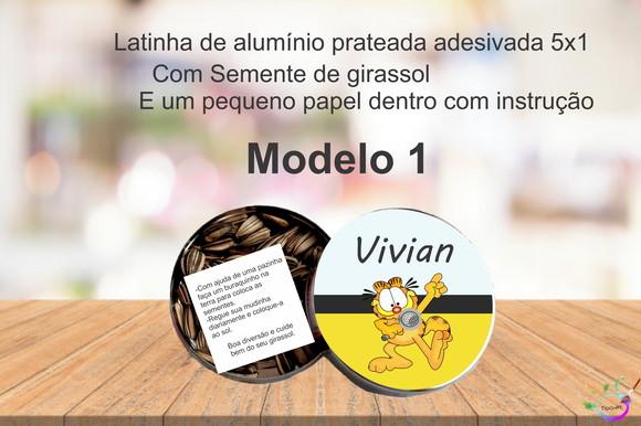 Latinha Semente Girassol-garfield