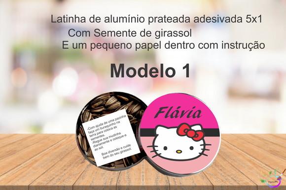 Latinha Semente Girassol-hello Kitty