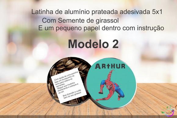 Latinha Semente Girassol-homem Aranha