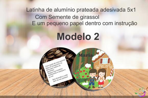 Latinha Semente Girassol-joão e Maria