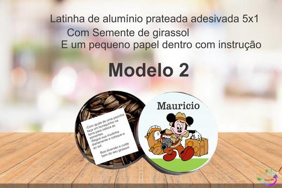 Latinha Semente Girassol-mickey Safari