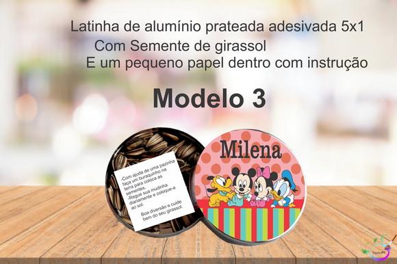 Latinha Semente Girassol-mickey Baby