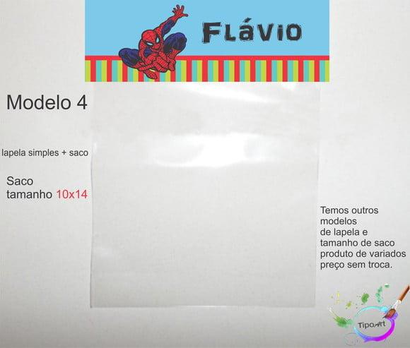 Lapela(simples) e Saco 10x14-homem Aranha