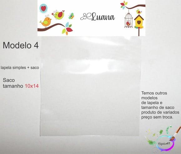 Lapela(simples) e Saco 10x14-jardim Encantado