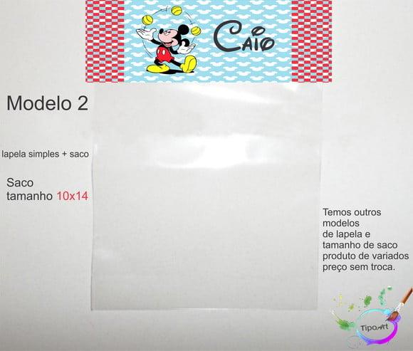 Lapela(simples) e Saco 10x14-mickey