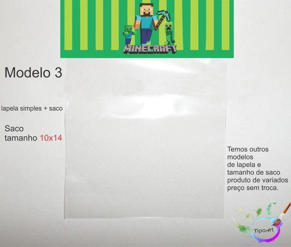 Lapela(simples) e Saco 10x14-minecraft