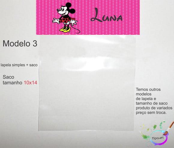 Lapela(simples) e Saco 10x14-minnie