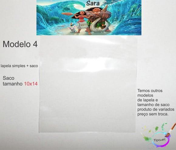 Lapela(simples) e Saco 10x14-moana e Mauí