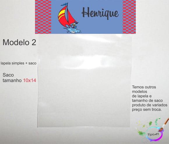 Lapela(simples) e Saco 10x14-pato Donald
