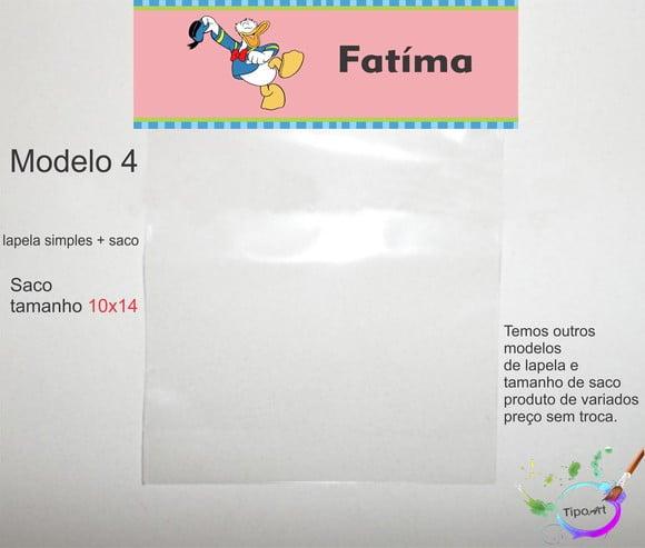 Lapela(simples) e Saco 10x14-pato Donald