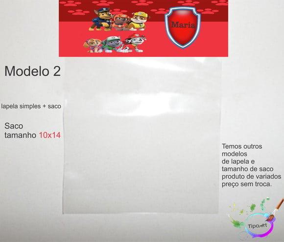 Lapela(simples) e Saco 10x14-patrulha Canina