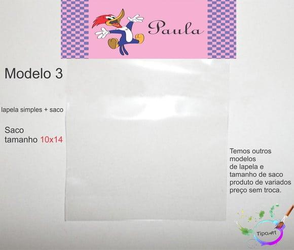Lapela(simples) e Saco 10x14-pica Pau