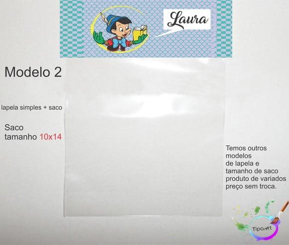 Lapela(simples) e Saco 10x14-pinóquio