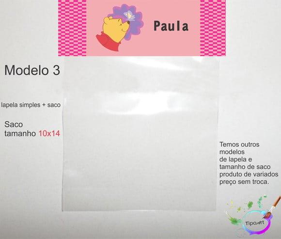 Lapela(simples) e Saco 10x14-pooh