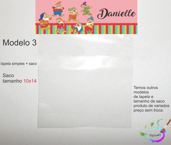 Lapela(simples) e Saco 10x14-sete Anões