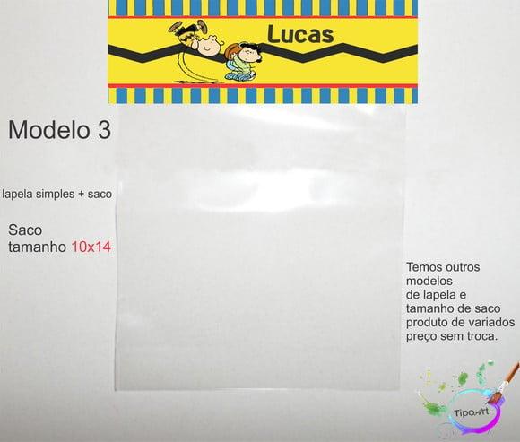 Lapela(simples) e Saco 10x14-snoopy