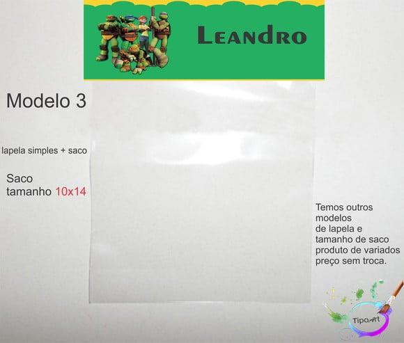 Lapela(simples) e Saco 10x14-tartaruga Ninja